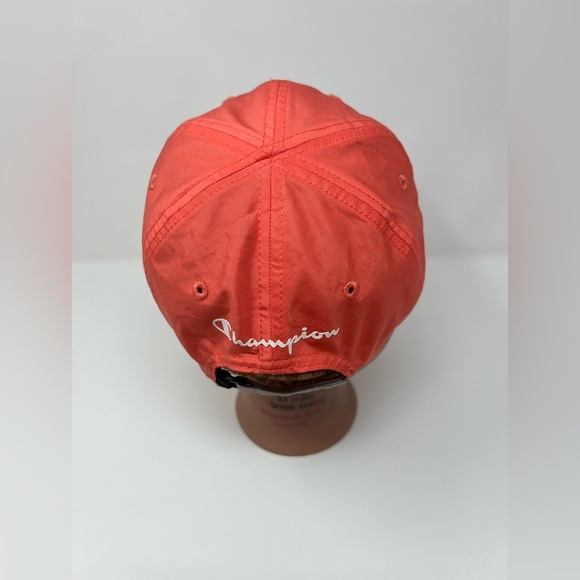 Champion Women’s Adjustable Hat Coral Pink White C Embroidered Logo Baseball Hat - Picture 6 of 11